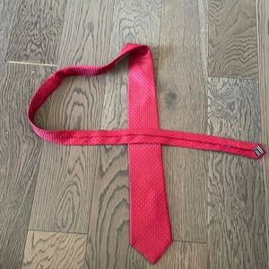 Nautica red tie with blue and white dots